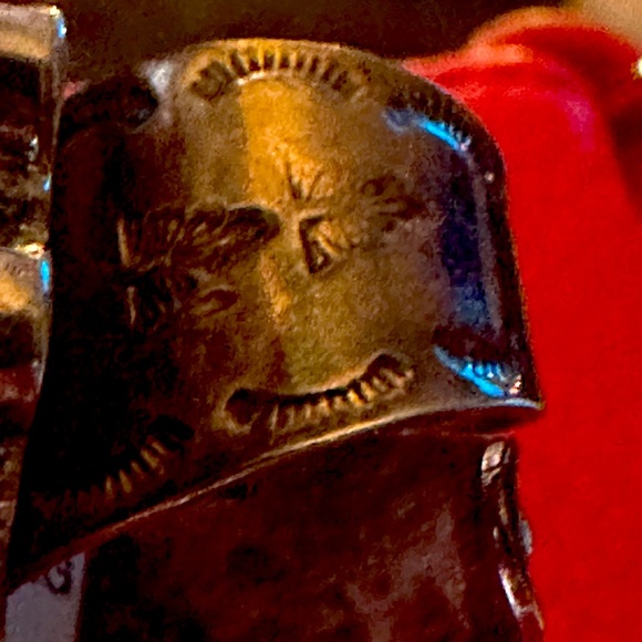 Ring Adjustable-Kingman Turquoise and Spiny Oyster flower Ring - Picture 4 of 12